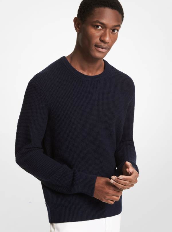 Panske Svetre Michael Kors Tweed Wool Blend Siva - Oblecenie Michael Kors Levně | JEFXV-6780